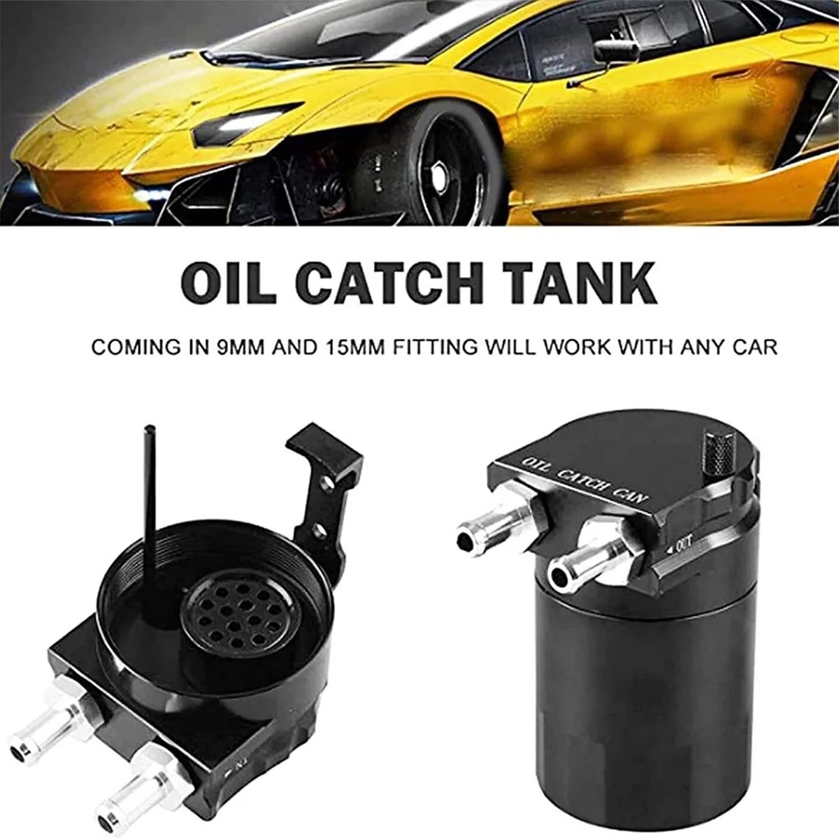 Universal Oil Catch Can Kit – 350ml (Fits 1.8T, 2.0T FSI, 3.5L, 5.0L & More)